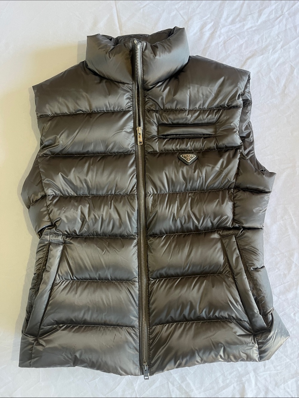 PRADA Down Vest Grey women’s 46 M Puffer